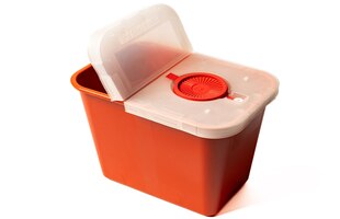 Red Covidien Sharps Bin